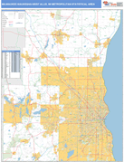 Milwaukee-Waukesha-West Allis Metro Area Digital Map Basic Style